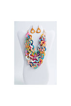 Load image into Gallery viewer, "Bufanda" Triple Tiered Tagua Necklace Set
