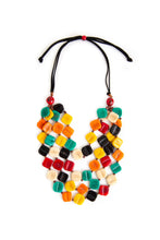 Load image into Gallery viewer, "Cuadrados Multicolores" Taqua Necklace Set
