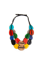 Load image into Gallery viewer, "Colorful Ovals" Tagua Necklace