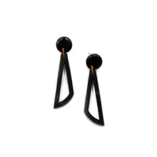 Load image into Gallery viewer, "Onyx Triangles" Tagua Earrings