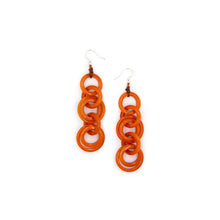 Load image into Gallery viewer, "Spicy Orange Circles" Tagua Earrings