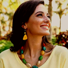 Load image into Gallery viewer, "Mustard Drops" Tagua Earrings