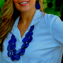 Load image into Gallery viewer, "Azure Slices" Tagua Earrings