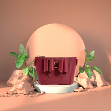 Load image into Gallery viewer, Double Bow Crossbody Bag (Burgundy)