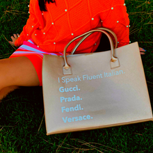 Load image into Gallery viewer, Fluent Italian Tote Bag (Champagne Gold)