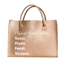 Load image into Gallery viewer, Fluent Italian Tote Bag (Champagne Gold)