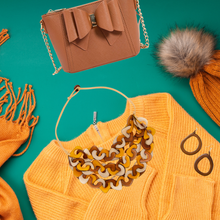 Load image into Gallery viewer, "Chestnut Loops" Tagua Earrings