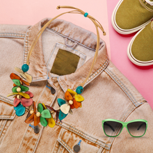 Load image into Gallery viewer, "Springtime Butterflies" Tagua Necklace