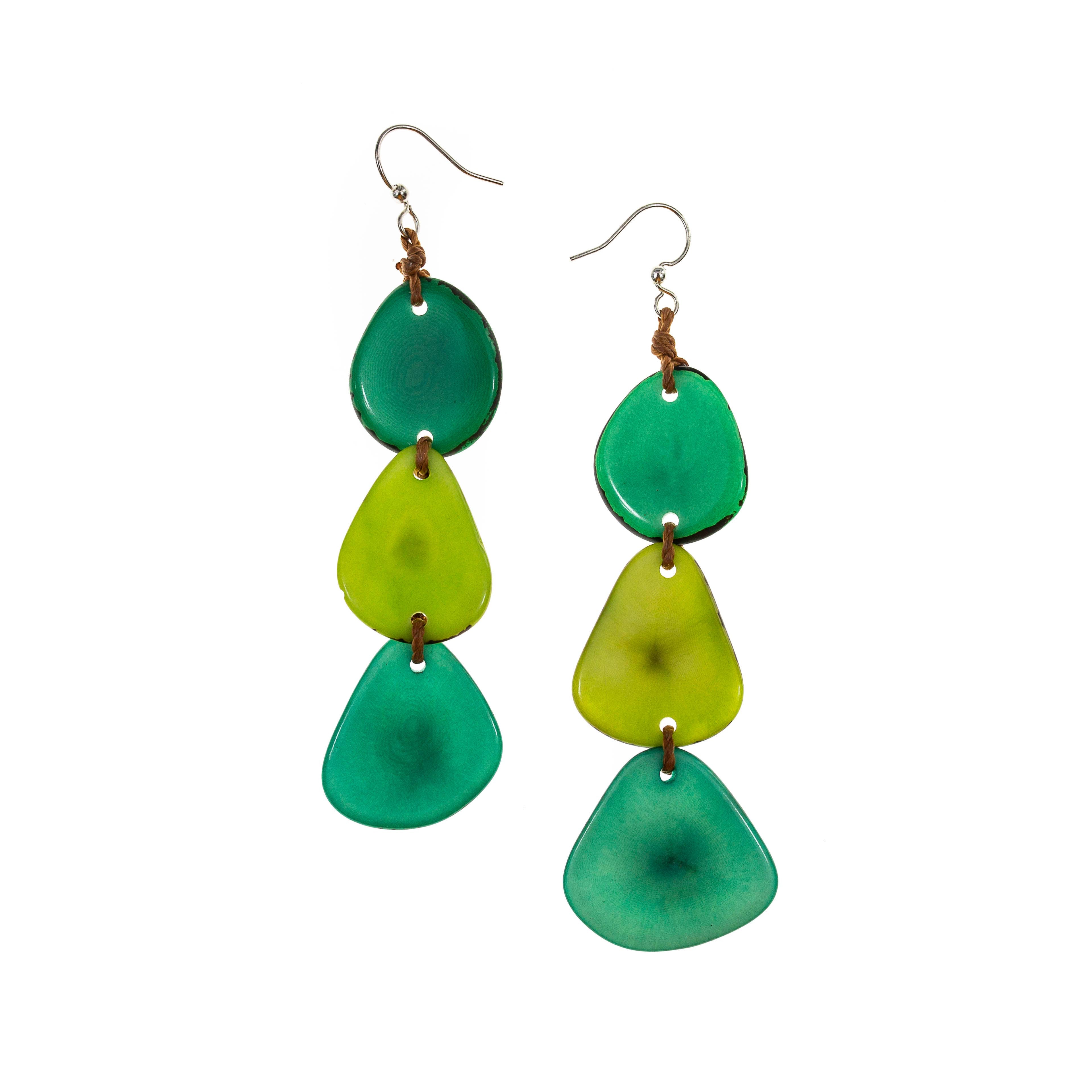 "Boldly Emerald" Tagua Earrings