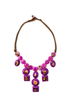 Load image into Gallery viewer, &quot;Mardi Gras Dangles&quot; Tagua Necklace
