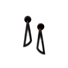 Load image into Gallery viewer, &quot;Onyx Triangles&quot; Tagua Earrings
