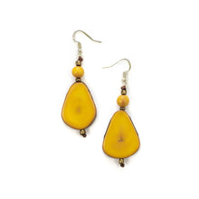 Load image into Gallery viewer, &quot;Mustard Drops&quot; Tagua Earrings
