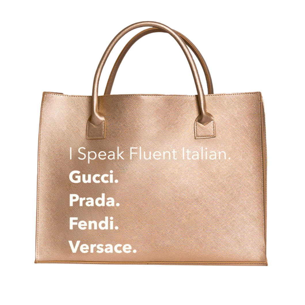 Fluent Italian Tote Bag (Champagne Gold)