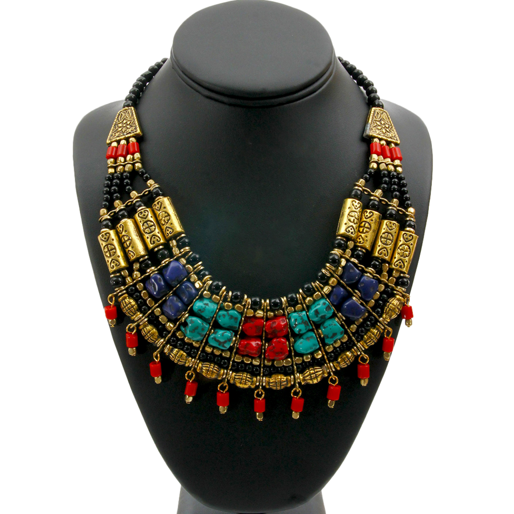 Multicolor Beaded Collar Necklace