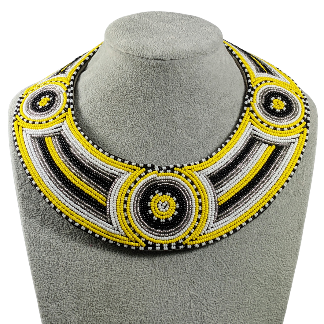 Yellow Maasai Collar Necklace